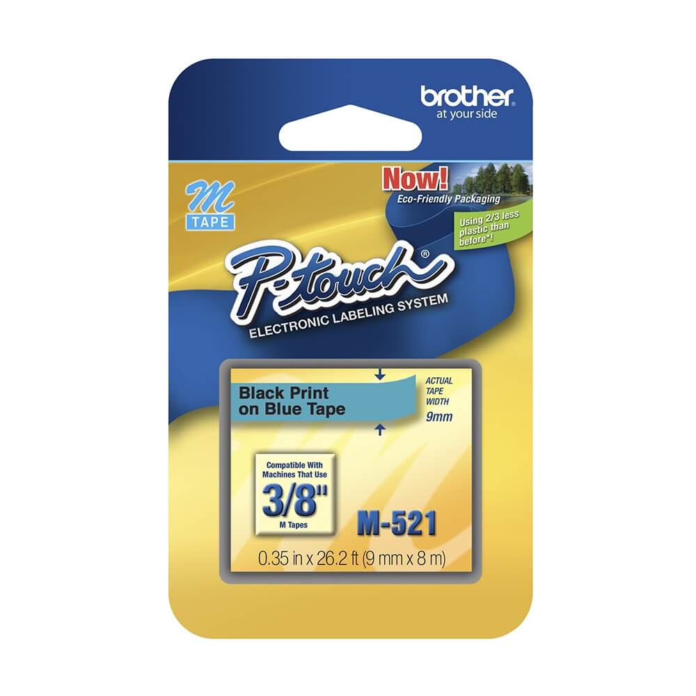 Fita Brother M-521 9mm Preto/Azul - Impressorajato